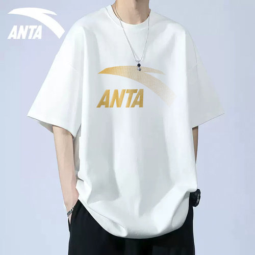 安踏短袖t恤男大logo潮宽松休闲