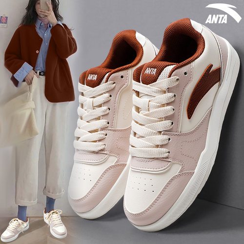 安踏板鞋女鞋学生厚底休闲运动鞋