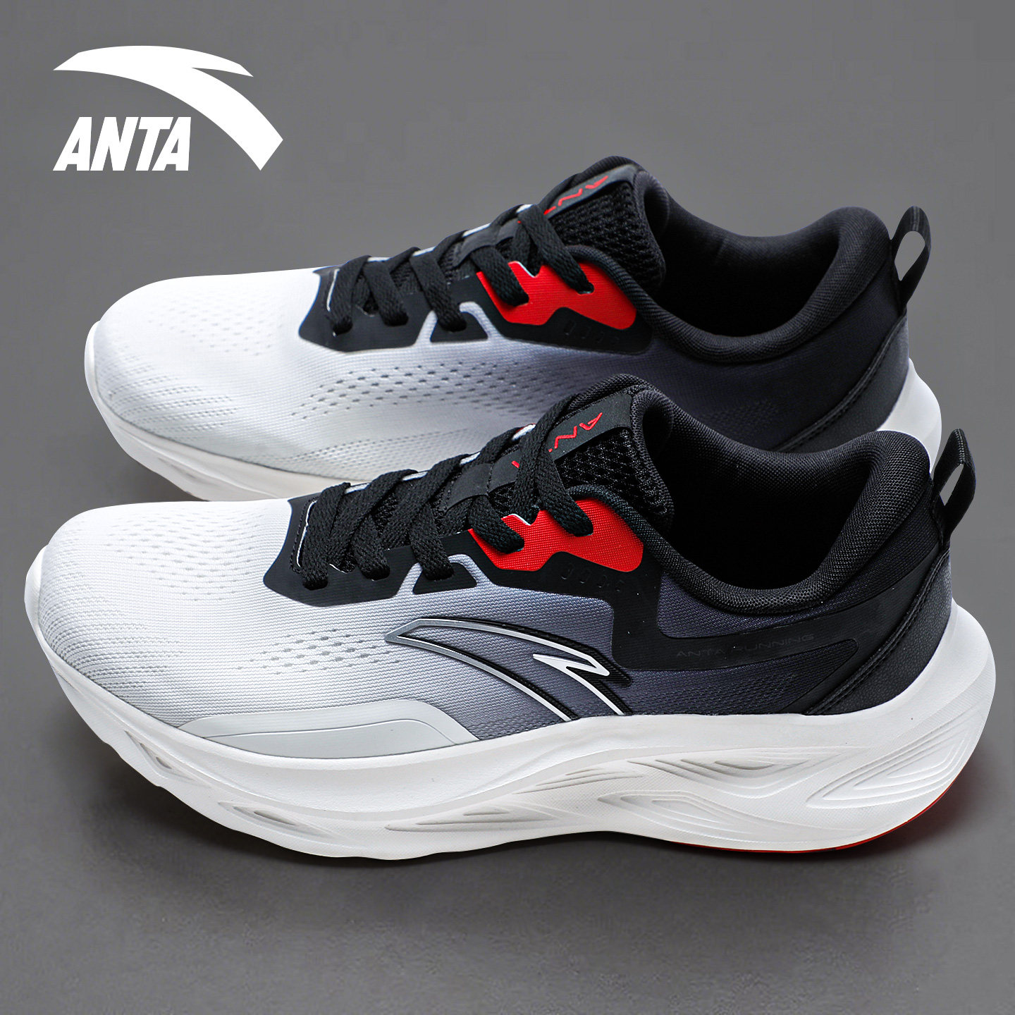 安踏逸尘跑步鞋男鞋2026春季新款轻便透气运动鞋厚底缓震慢跑鞋子