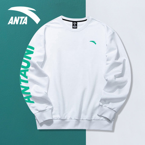 安踏卫衣男圆领休闲运动服2023新款春秋季女卫衣潮加绒上衣情侣装