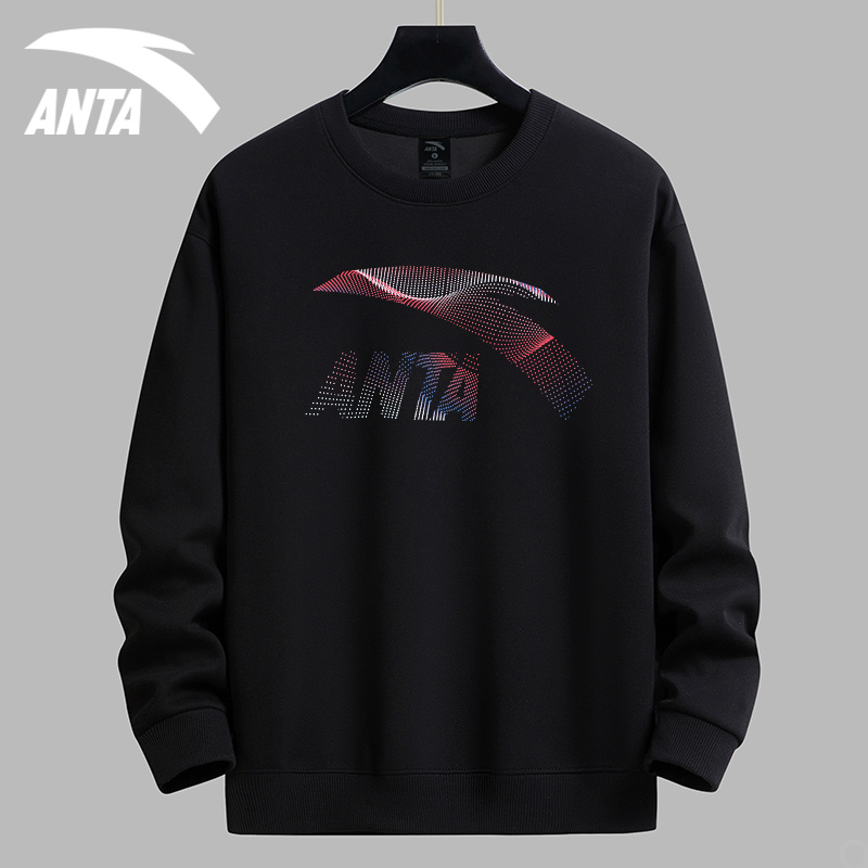 安踏卫衣男款圆领套头长袖打底衫