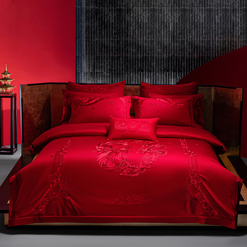 140支奢华婚庆四件套长绒棉纯棉