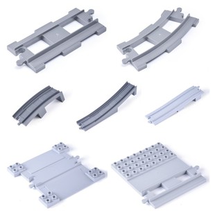 兼容件大颗粒积木轨道配件散件站台高架桥弯轨拖车火车电动拼装