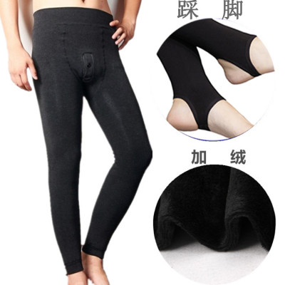加绒加厚纯棉紧身九分踩脚保暖裤