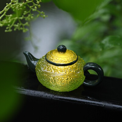 逃出大英博物馆中华缠枝薄胎玉壶发光冰箱贴纪念磁贴礼物