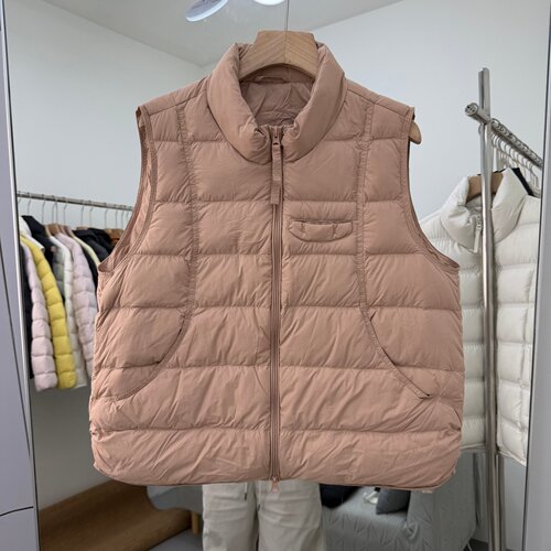 892NB02欧货立领拉链轻薄羽绒马甲女90鸭绒无袖保暖百搭修身外套