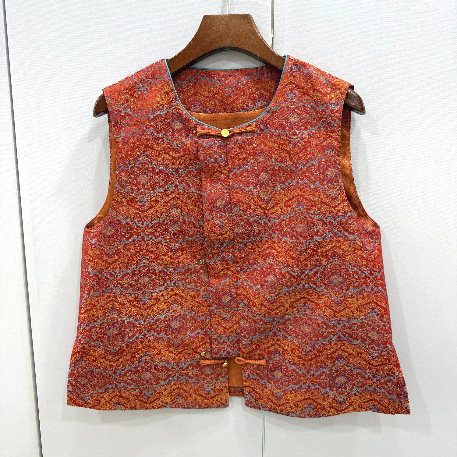 L68835 欧洲站2026早春新款中式复古盘扣圆领高级感提花坎肩背心,女装/女士精品,上衣,淘宝优惠券,粉丝福利购,淘宝优惠卷