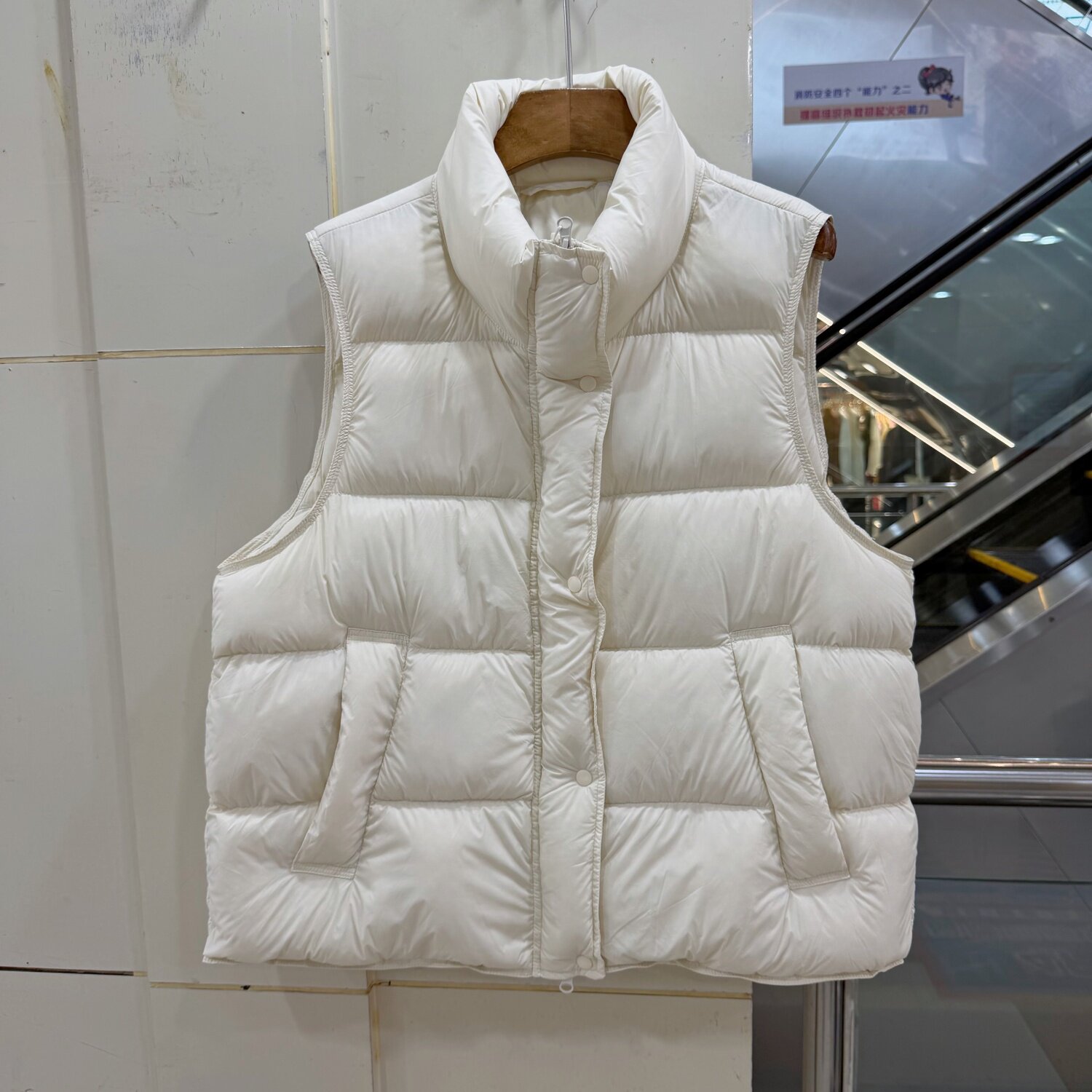 Y-6009欧货90白鸭绒羽绒马甲女拉链立领加厚保暖面包服百搭外套冬