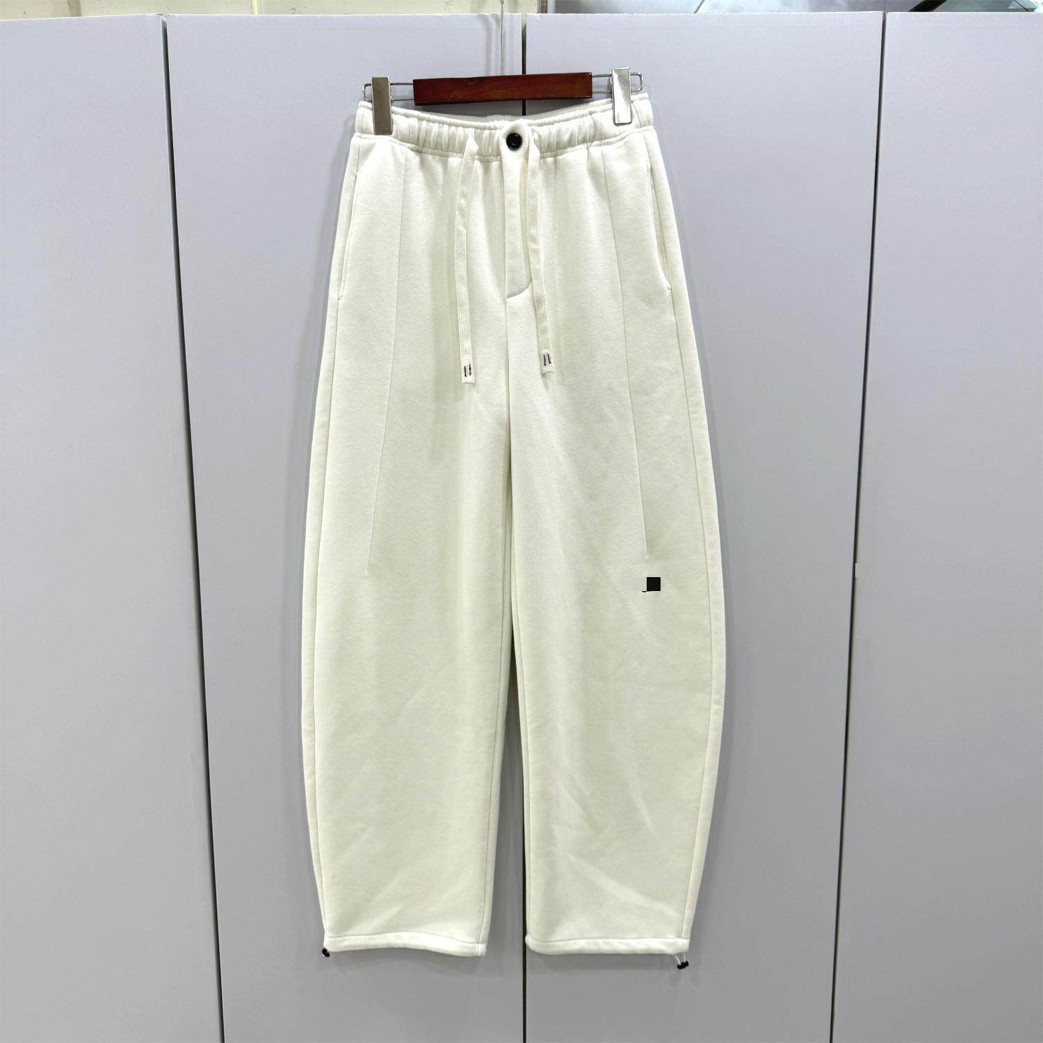 FD-1539 欧洲站25冬刺绣标一粒扣抽绳松紧腰加绒加厚弯刀休闲卫裤