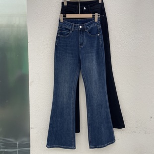 JEANS佐拿 芭度玄风8569牛仔裤女高腰皮牌喇叭裤显瘦微喇裤长裤