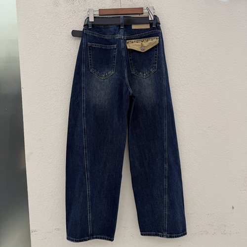 JEANS佐拿 芭度玄风61556秋新显瘦宽松后袋撞色弯刀裤女牛仔裤