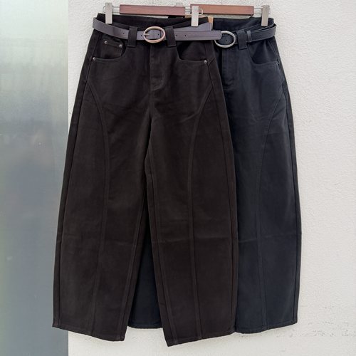 2026秋款JEANS红提子19113牛仔裤女高腰压线弯刀裤香蕉裤拖地裤
