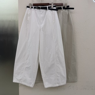 女2026春新款 千轶QY2602高腰显瘦时尚 百搭宽松阔腿弯刀九分休闲裤