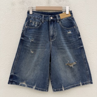 夏款欧货Q FASHION JEANS佐拿 芭度玄风9606牛仔裤女破洞裤五分裤