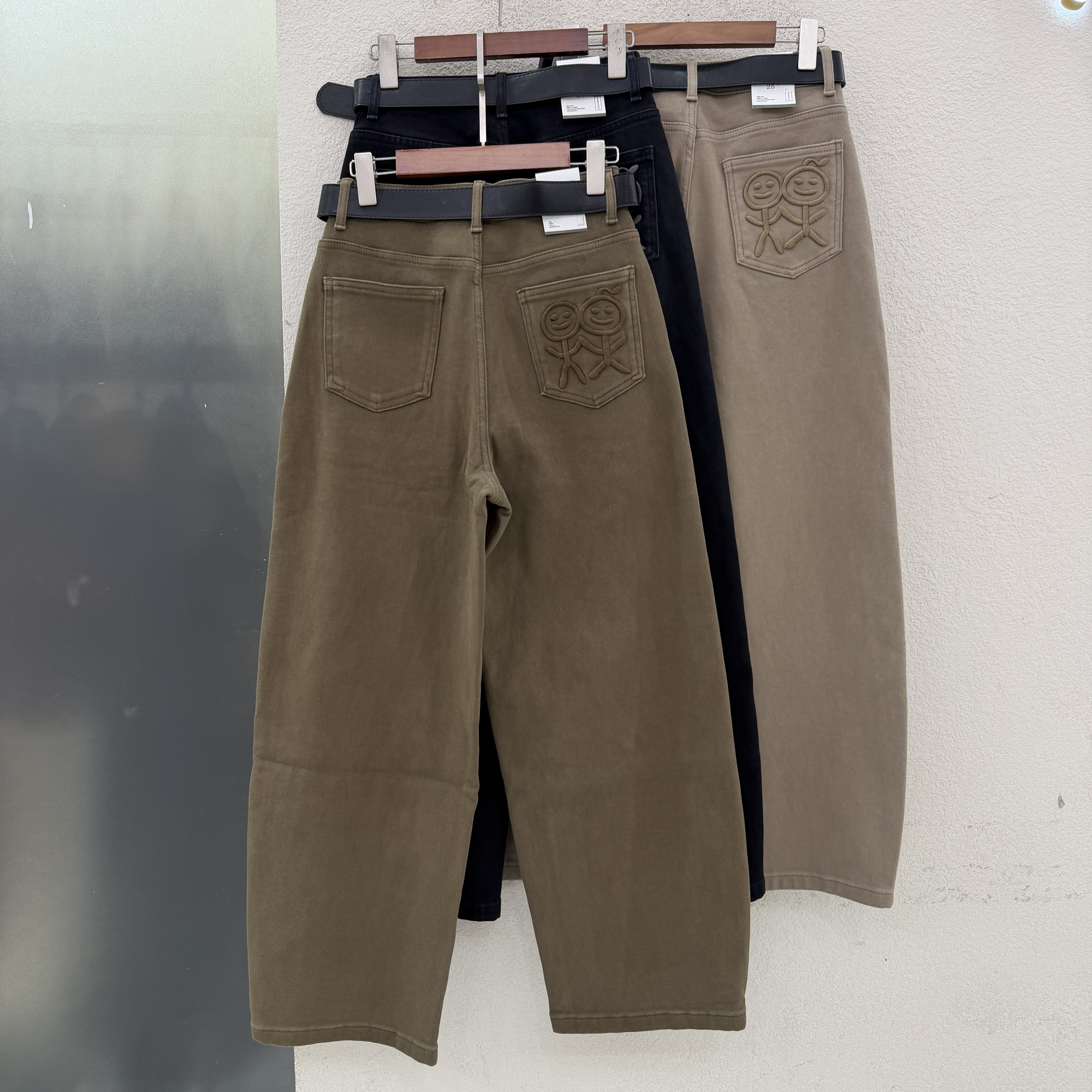 JEANS20218欧货高腰显瘦直筒裤女百搭弯刀阔腿牛仔裤2026秋新款