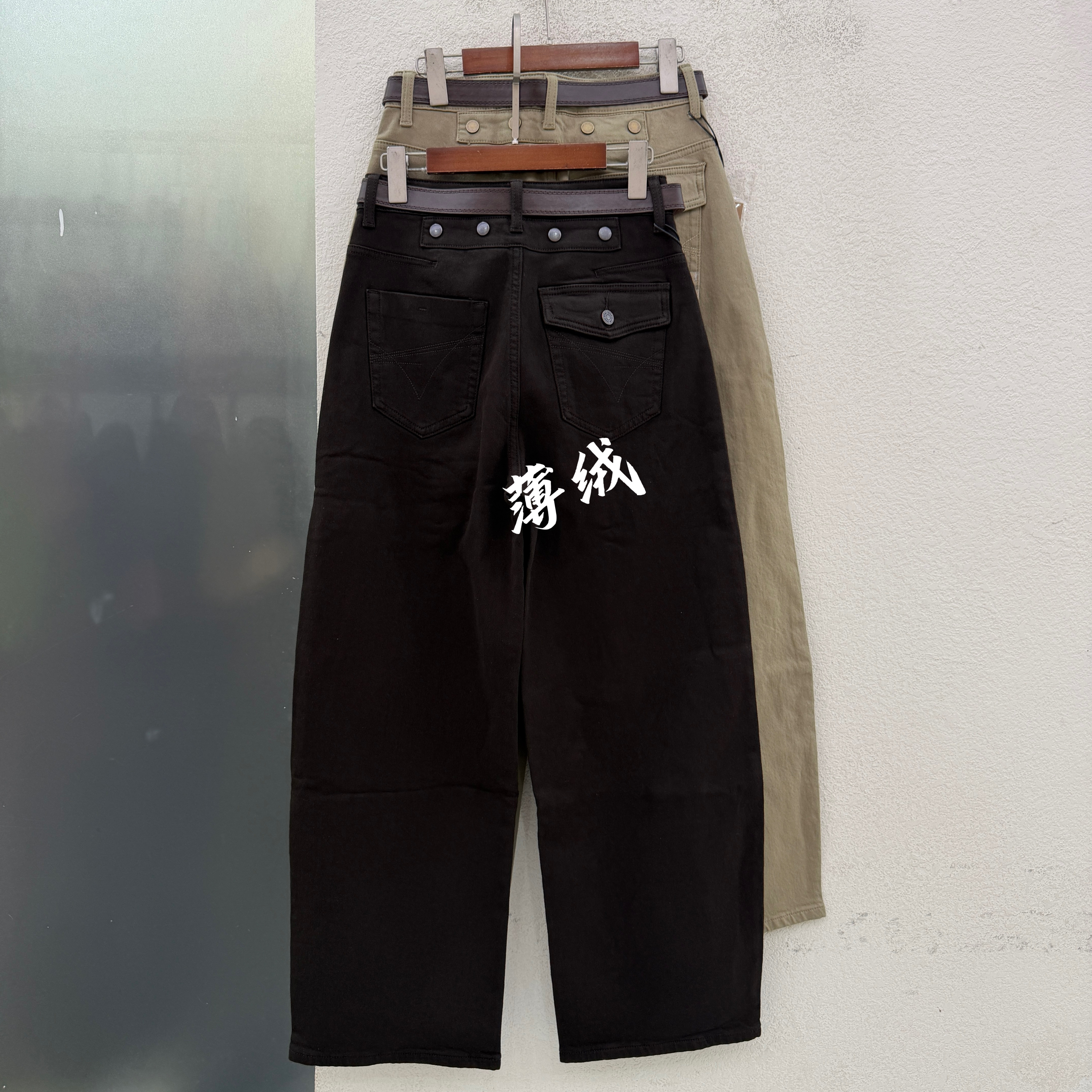JEANS佐拿 芭度玄风61650 61651底抓毛高腰弯刀牛仔裤女加绒长裤
