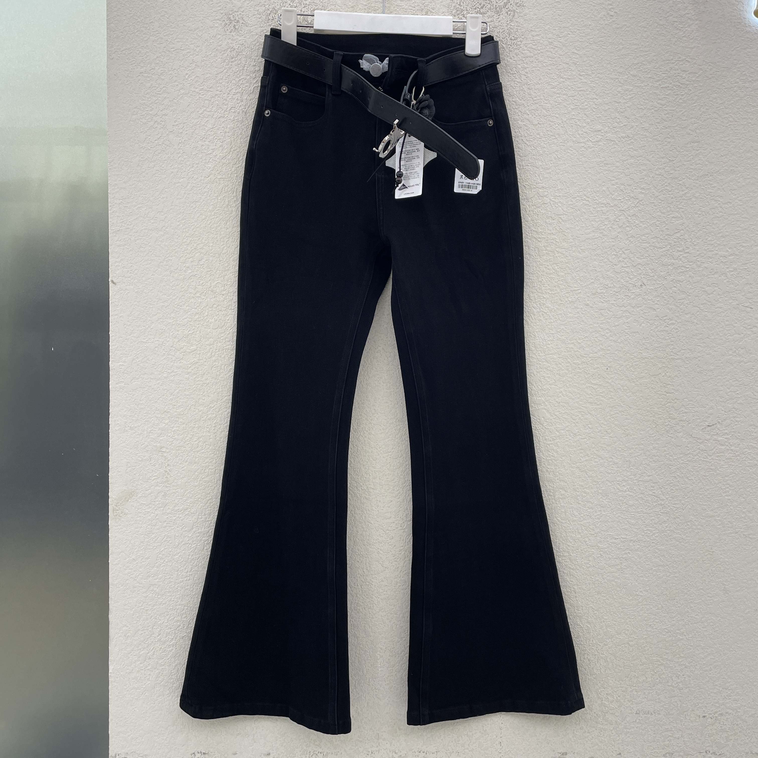 2025秋JEANS绿青蛙V2666欧货牛仔裤女高腰显瘦微喇裤百搭喇叭裤潮