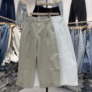 YAK JEANS阿里莎莎87700夏款韩版显瘦休闲宽松九分奶奶裤女弯刀裤