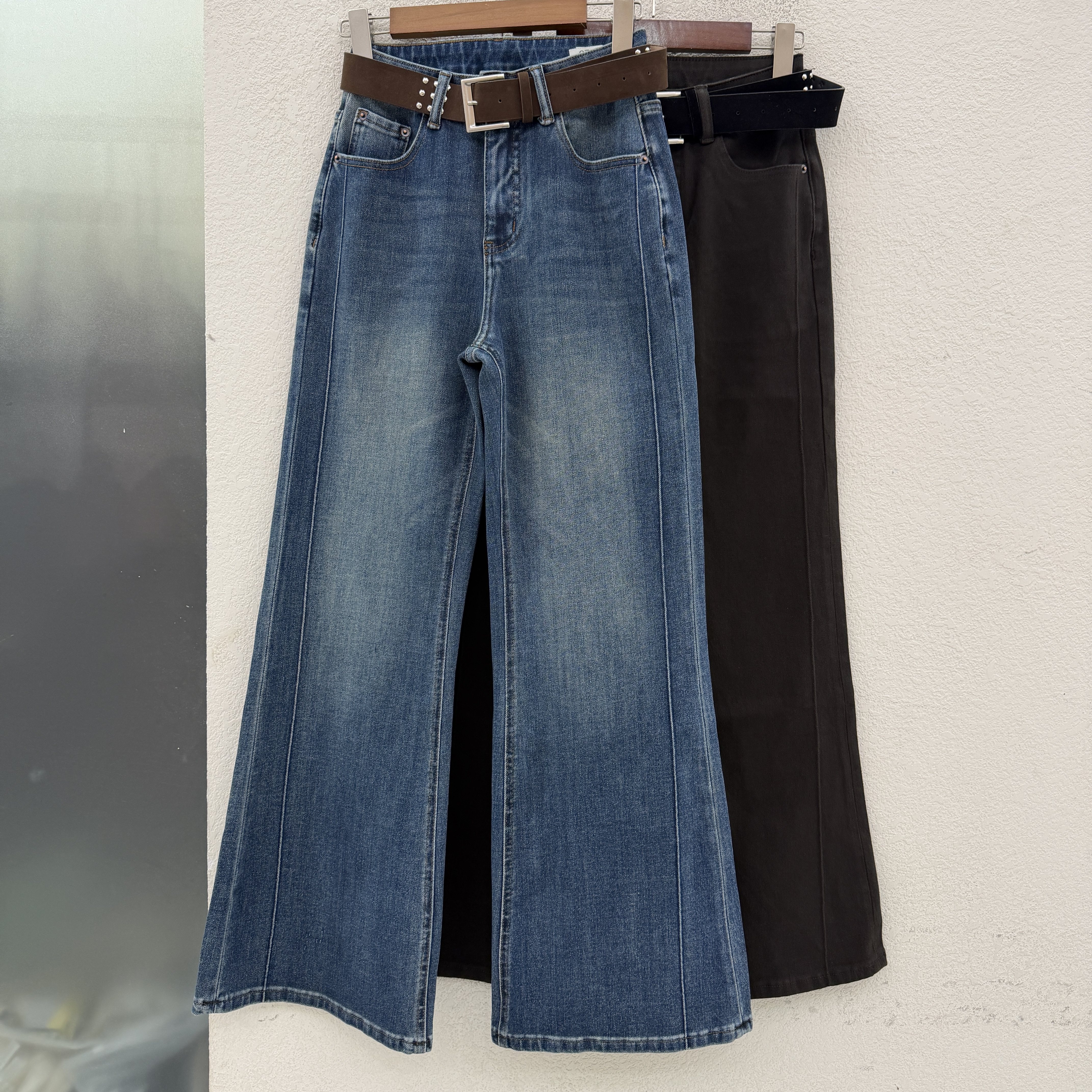 JEANS金蚂蚁26651牛仔裤女2026秋款高腰显瘦压线微喇裤拖地喇叭裤