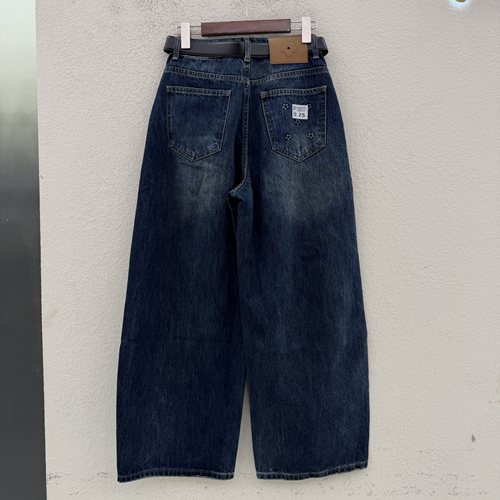 Jeans金蚂蚁26717高腰弯刀牛仔裤女宽松显瘦水洗阔腿长裤无弹拖地
