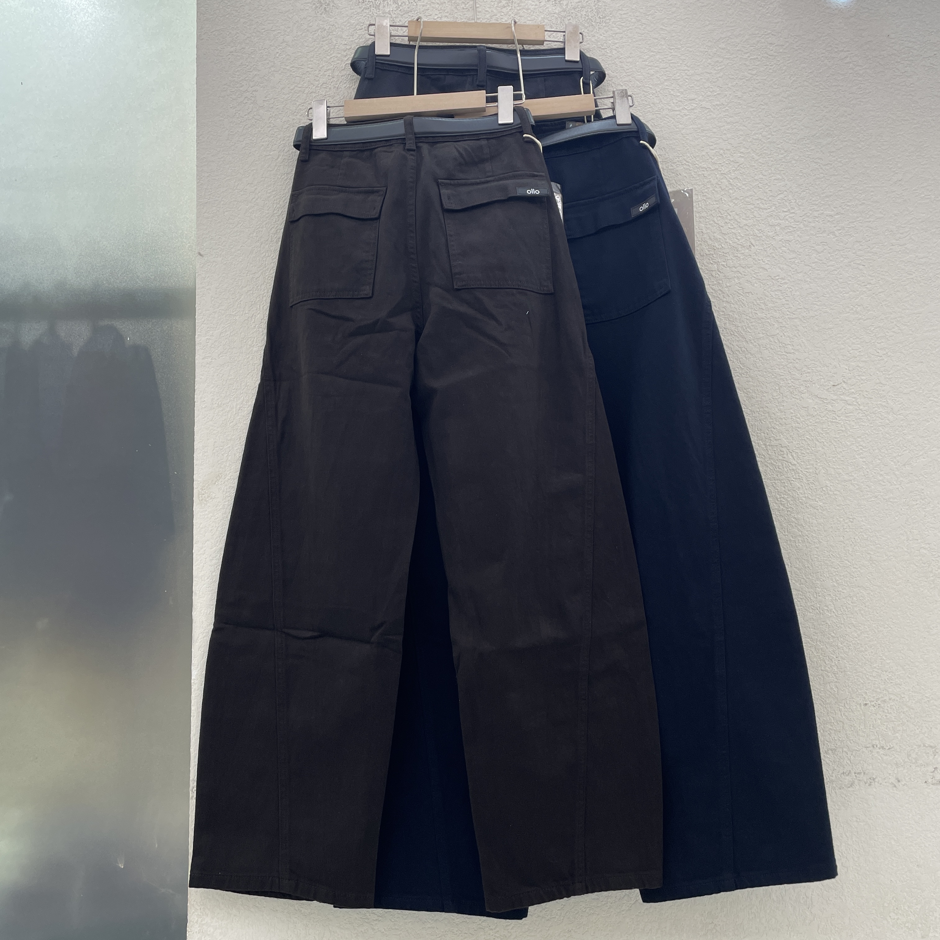 JEANS阿凡牛5292牛仔裤女高腰字母弯刀裤垂感拖地香蕉裤潮5315冬