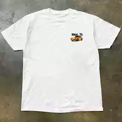 Xihai Zhan Dao T-Shirt Short-Sleeve Top with Vintage 911 Sports Car Print, White, Non-Transparent, Heavy Cotton, Loose Half-Sleeve