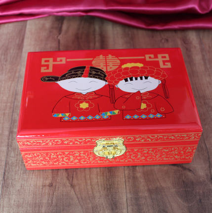 串串喜婚庆用品 结婚回礼礼物 木质首饰盒 婚庆新娘梳妆化妆盒