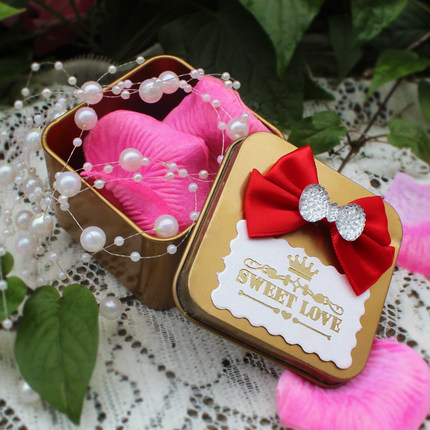婚庆用品 马口铁喜糖盒子 喜糖铁盒 糖果盒结婚婚礼方形糖盒