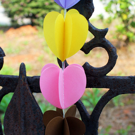 3层立体婚庆树串纸拉花进口卡纸片串生日派对拉花节庆装饰必备