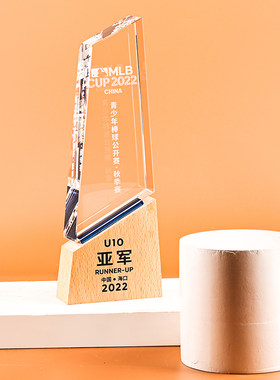东南水晶实木奖杯优秀员工礼品