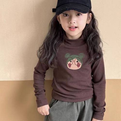 女童德绒打底衫秋冬季新款洋气内搭中大儿童长袖T恤女孩休闲上衣