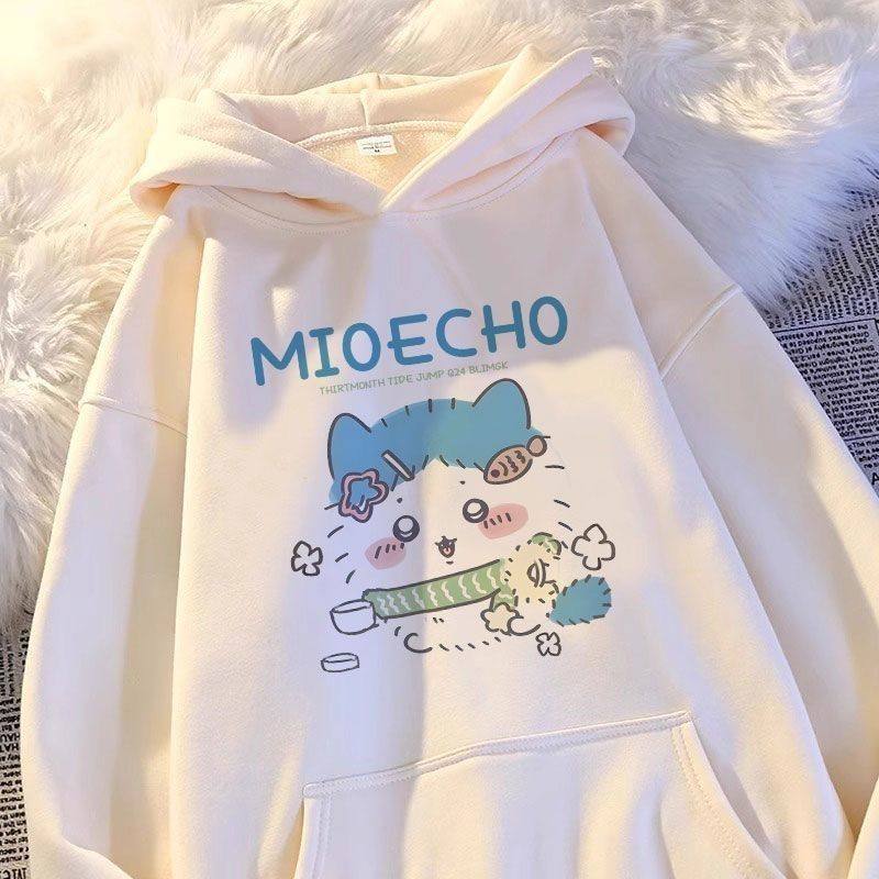 新款冬季连帽童装卫衣女上衣韩系学院风加绒宽松百搭卡通印花外套