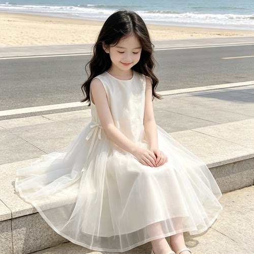 2026夏季新款女童连衣裙洋气儿童无袖甜美公主裙夏装百搭背心裙子