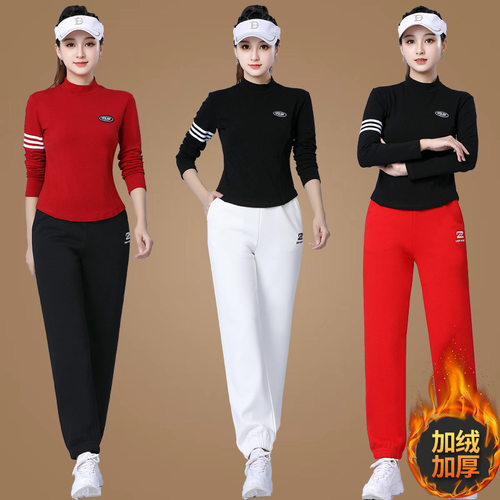 2024广场舞服装新款秋冬加绒弹力小立领舞蹈服运动套装跳舞服装