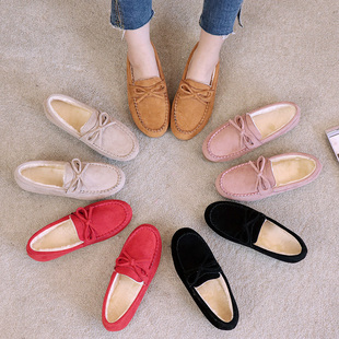 懒人软底加绒鞋 孕妇鞋 2025新款 平底百搭套脚棉鞋 子 女士秋冬豆豆鞋