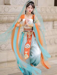 敦煌异域风情汉服女汉元素天竺公主西域神女敦煌飞天改良新中式