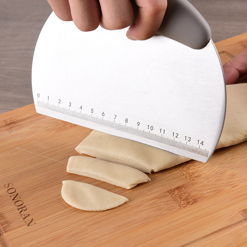 不锈钢刮面铲切面刀刻度刮板切面包馒头面粉牛油硅胶刮刀烘焙工具