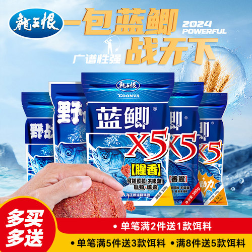 龙王恨鱼饵野战蓝鲫x5腥香鲫鱼饵料野钓专用鲤草鳊钓鱼饵料青春版