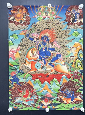 藏式唐卡挂画普巴金刚装饰画客厅玄关挂画53*83厘米未装裱