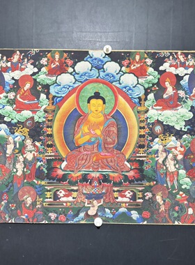 唐卡佛像挂画藏式佛像禅室茶楼玄关会所客厅壁画书房装饰画