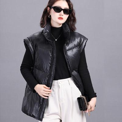 中长款加厚羽绒立领马甲