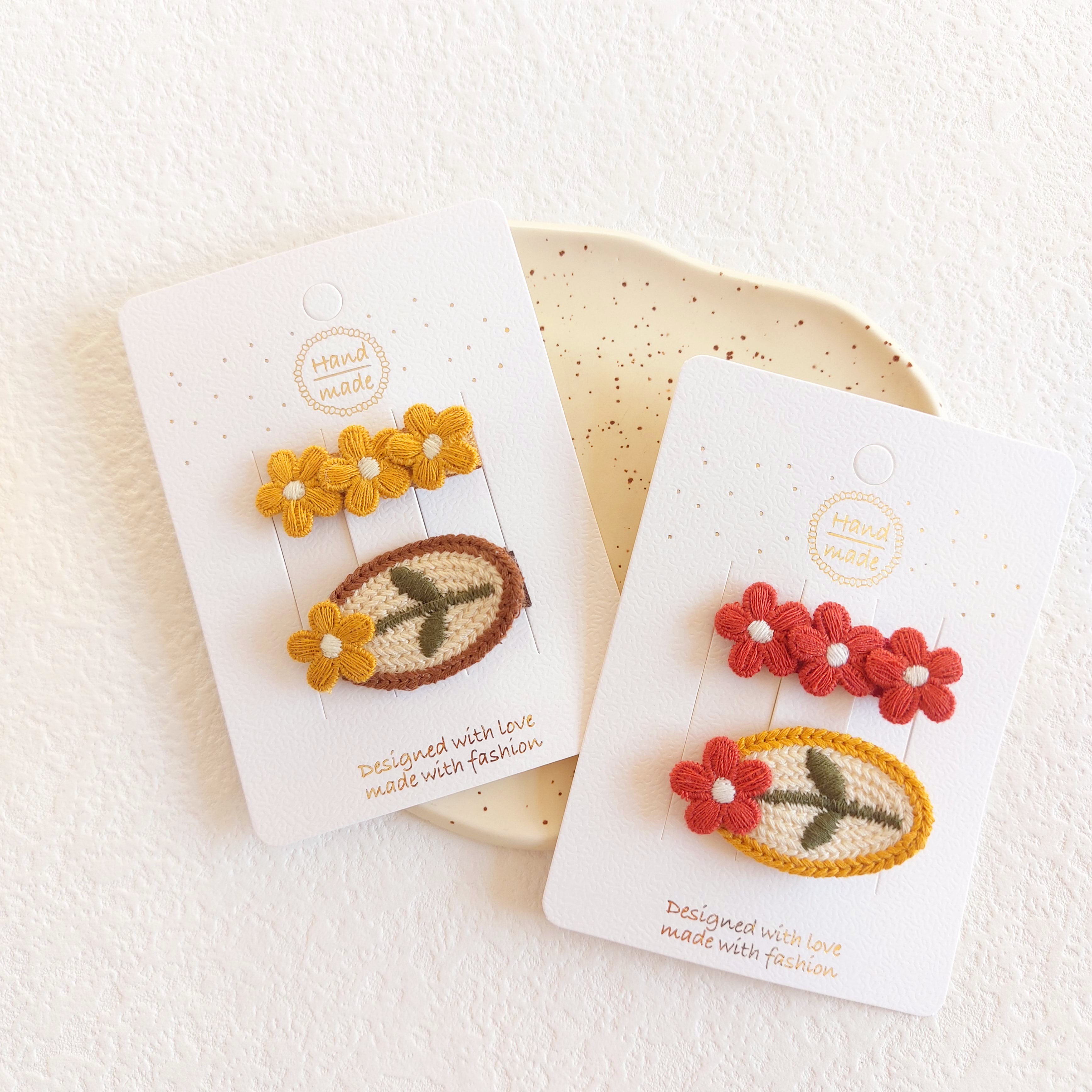 婉瑜女孩全包布发夹韩版红色