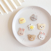 满月宝宝头发少汗毛夹发卡女孩婴幼儿卡通针织小兔胎毛夹韩版 头饰