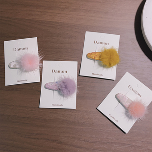 新中式儿童织锦毛绒发夹 中号五厘米掰掰夹BB夹 国风女孩新年发饰