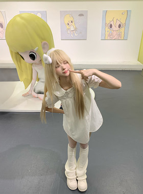 JMJ 韩式小众甜美学院风双排扣娃娃领泡泡袖女夏季休闲宽松上衣