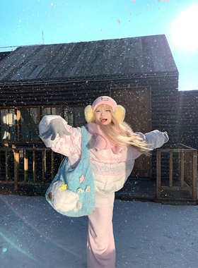 JMJ 美式设计感大毛领连帽棉衣男女秋冬高级感百搭保暖厚外套