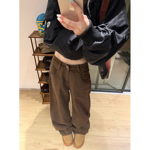 JMJ  美式小众设计感调节扣阔腿休闲裤男女宽松百搭街头复古长裤