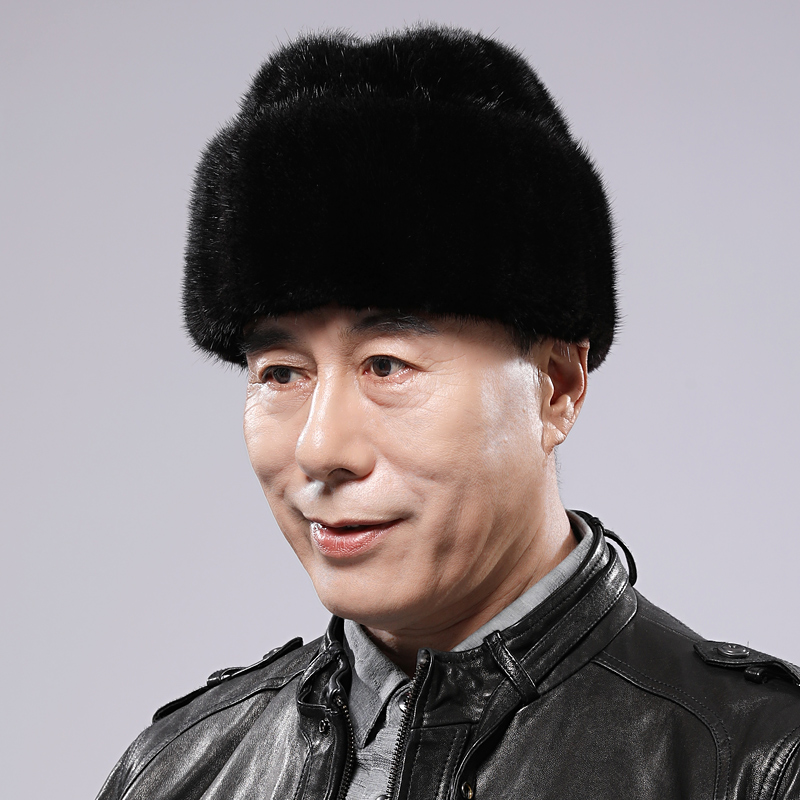 出游雷锋男士帽中老年水貂皮秋冬