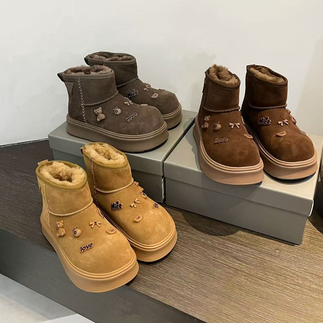 厚底雪地靴女2025新款秋冬加绒保暖棉鞋女外穿百搭休闲鞋女鞋短靴