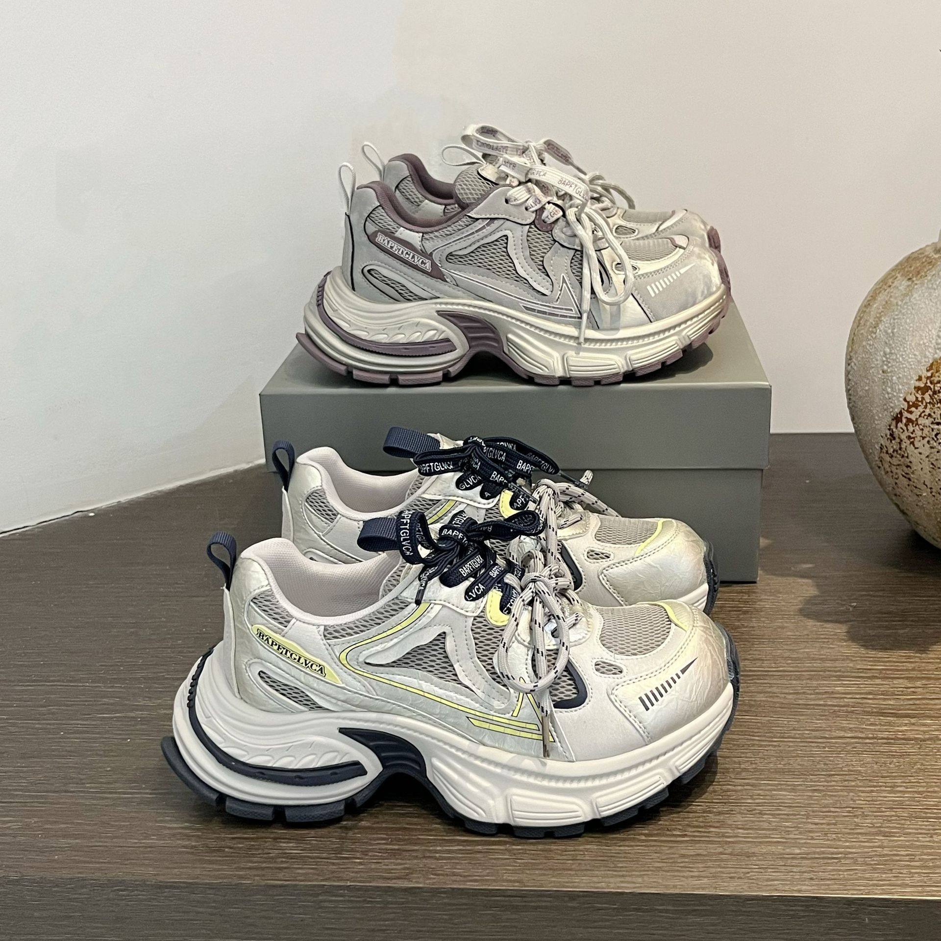 2026春季新款真皮老爹鞋女欧洲站休闲百搭轻便运动跑步鞋子潮ins,女鞋,时尚休闲鞋,淘宝优惠券,粉丝福利购,淘宝优惠卷